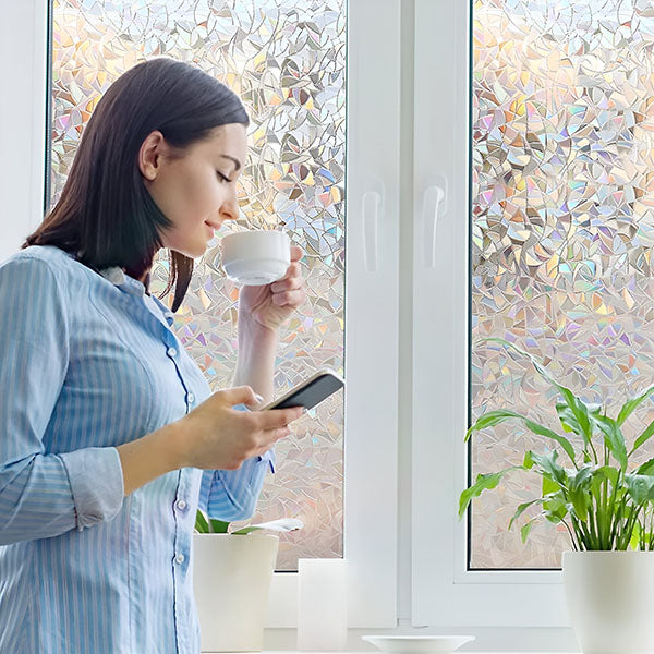 Fensterfolie mit Prismaeffekt – Sichtschutz, der Regenbogen wirft – Bild 8