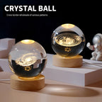 Glass Ball Night Light on Wooden Base – Design Engraved Inside the Glass – Image 10