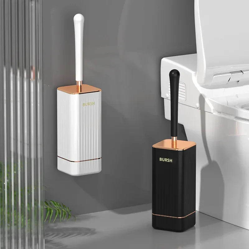 WC-Bürsten-Set mit Wandhalterung – schlanke Form, verdeckte Tropfschale – Bild 1