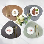 Teardrop-Shaped PU Placemats, Two-Tone – Fit Around a Round Table – Image 1