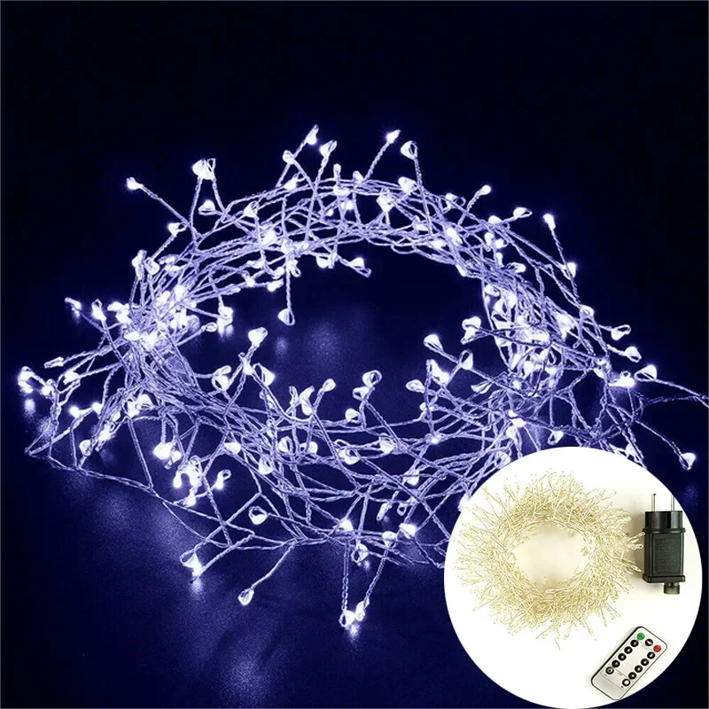 Cluster-Lichterkette auf Silberdraht – formbar, für innen und außen – Bild 5