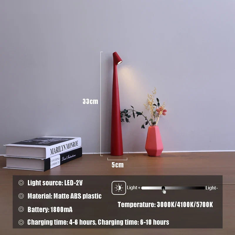 Schmale Akku-Tischlampe mit Touchdimmer – dreiunddreißig Zentimeter hoch – Bild 4