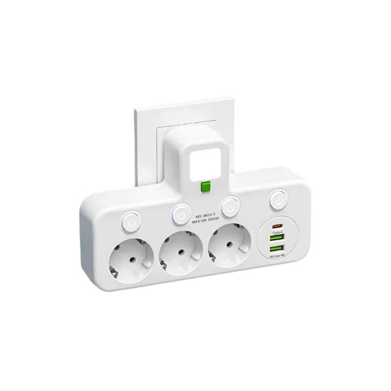 Steckdosenleiste mit USB und USB-C – Schalter mit Kontrolllampe – Bild 1
