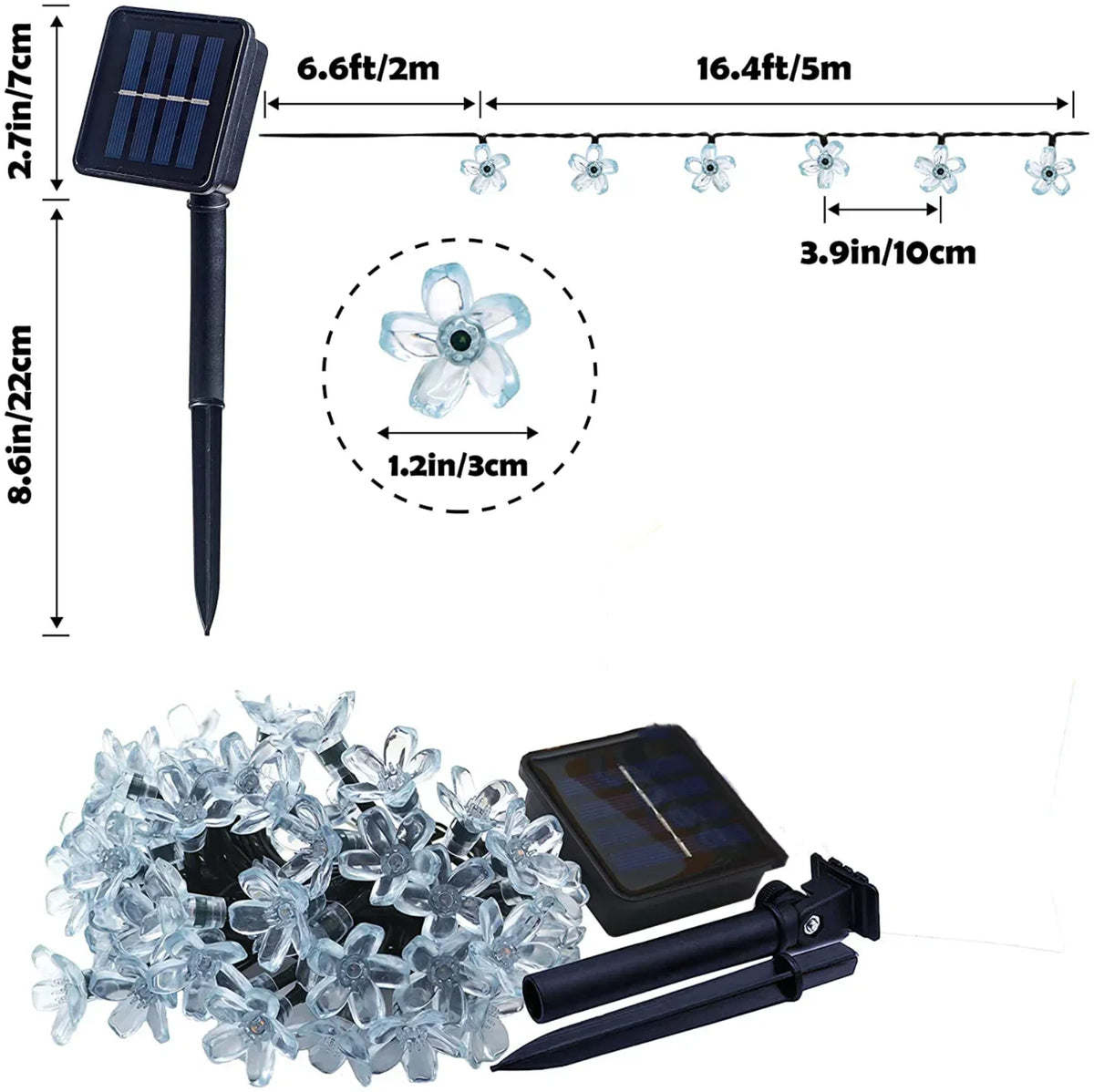 Solar-Lichterkette mit Kugellämpchen – vier Längen, sechs Farben – Bild 9