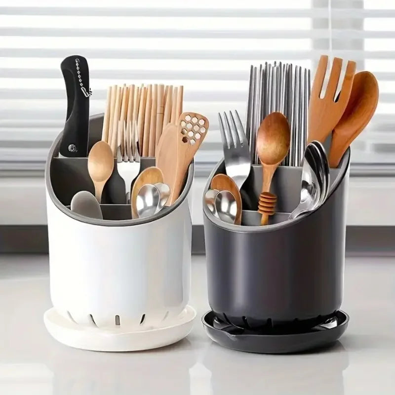 Besteckhalter mit Abtropfschale – mehrere Fächer übereinander – Bild 1