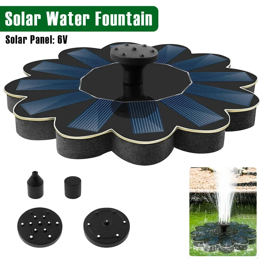 Solar-Springbrunnen mit fünf Düsen – schwimmt und läuft ohne Kabel – Bild 1