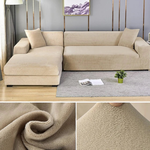 Elastischer Sofabezug aus Samt – spannt sich über Sitz und Rahmen – Bild 9