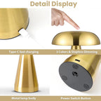 Cordless Metal Mushroom Lamp – Touch Dimmer and Three Light Colors – Image 5