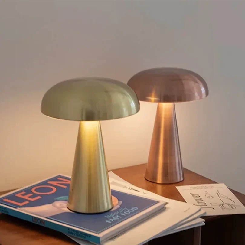 Pilzlampe aus Metall mit Akku – Touch-Dimmer, drei Lichtfarben – Bild 3