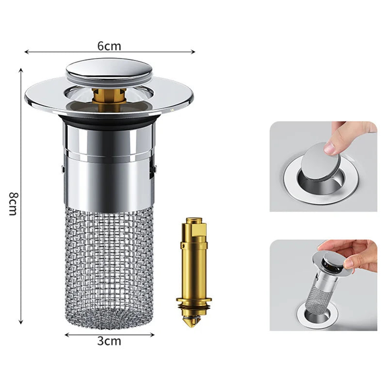 Stainless Steel Drain Stopper – Doubles as a Hair Catcher – Image 11