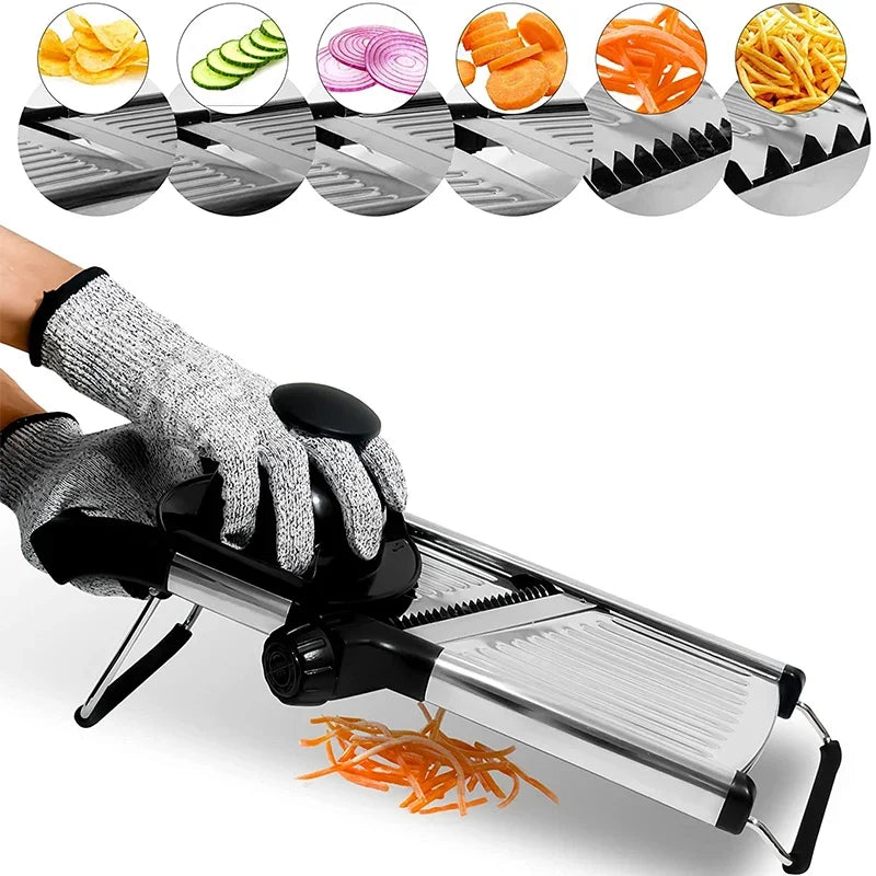 Mandoline mit verstellbarer Schnittbreite – mit Fingerschutz – Bild 1