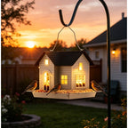Metal Bird Feeder with Solar Light – Perches and Drainage Holes – Image 5
