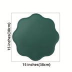 Round PU Placemats with Embossed Floral Pattern – Heat Resistant – Image 9