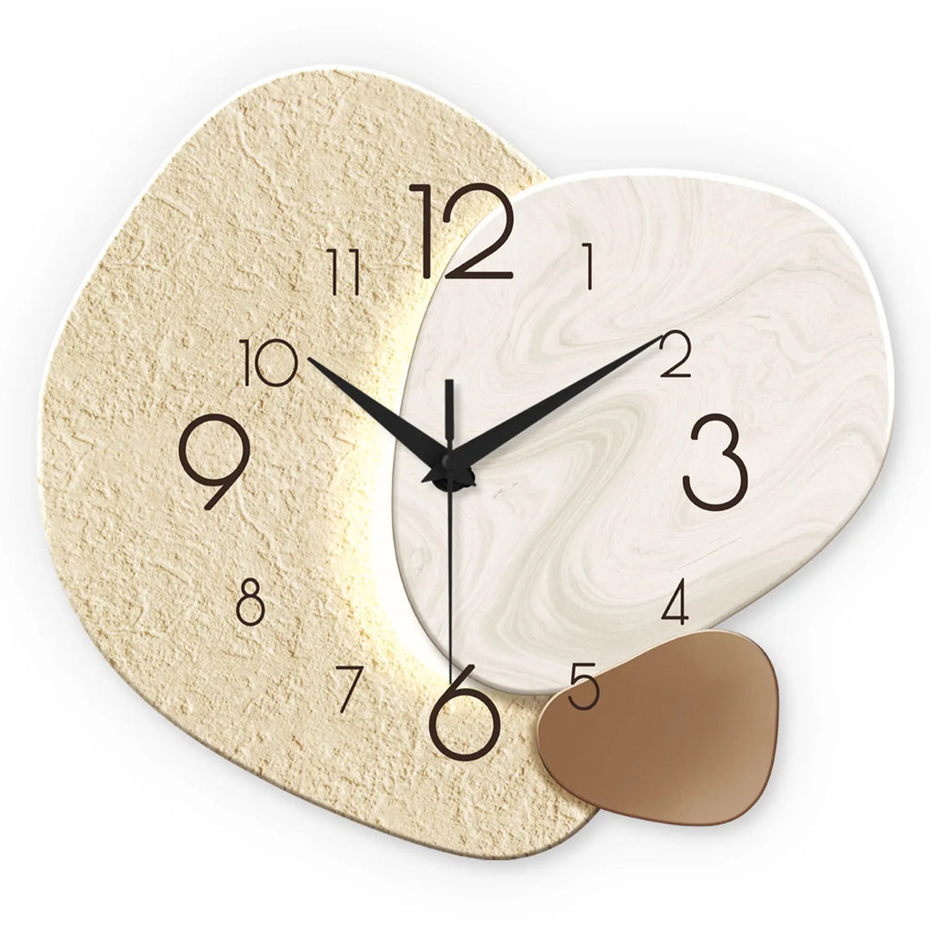 Quadratische Wanduhr mit Steinoptik – lautloses Quarzwerk – Bild 2