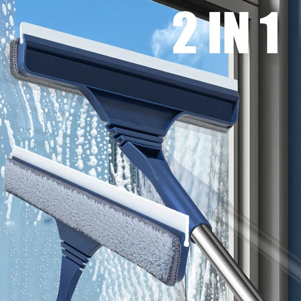 Fensterwischer mit Teleskopstiel – Mopp und Abzieher an einem Kopf – Bild 2