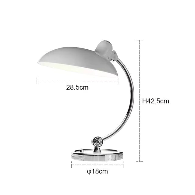 Tischlampe aus gebogenem Metall – Licht fällt seitlich aus dem Bogen – Bild 12