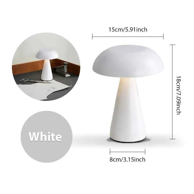 Pilzlampe aus Metall mit Akku – Touch-Dimmer, drei Lichtfarben – Bild 6
