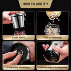 Dual Salt and Pepper Grinder – Two Ceramic Burrs in One Mill – Image 6