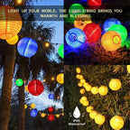 Solar String Lights with Fabric Lanterns – Eight Lighting Modes – Image 5