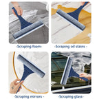 Window Squeegee with Telescopic Pole – Scrubber and Squeegee on One Head – Image 4