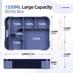 Slim Bento Box with Seven Compartments – Only 1.8 in Deep – Image 9