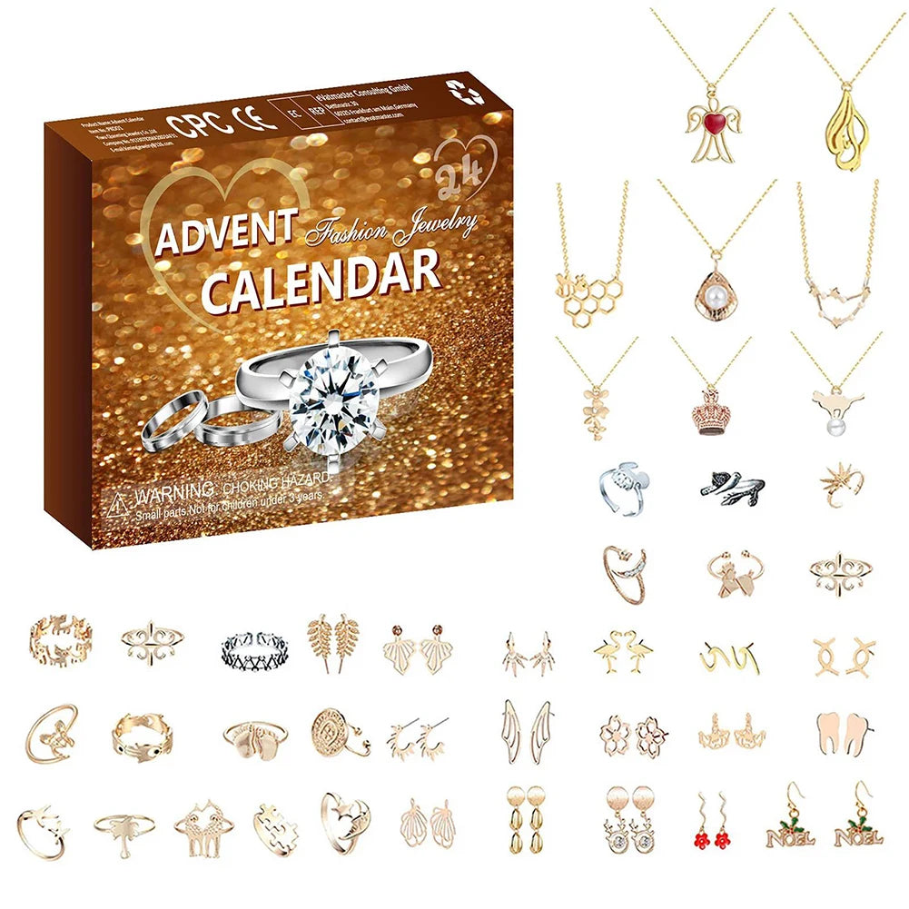 Jewelry Advent Calendar 2026 for Women – Necklaces, Rings and Earrings Behind 24 Doors – Image 1