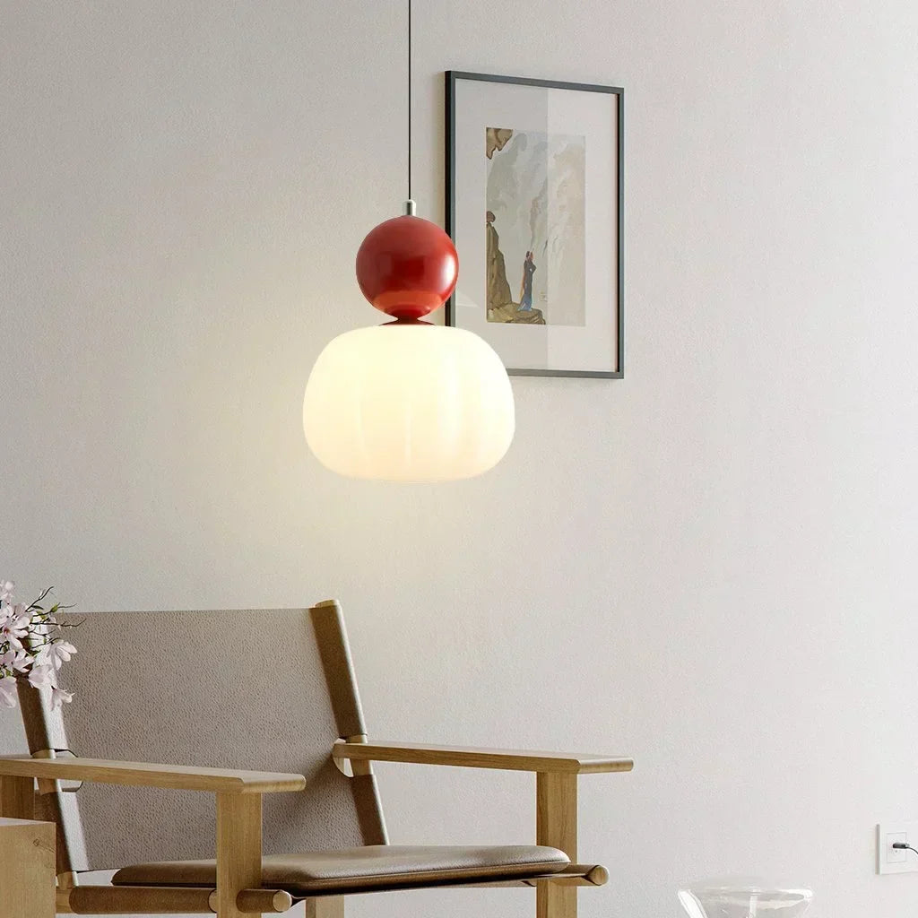 Pendelleuchte mit geripptem Glasschirm – ein- oder dreiflammig – Bild 11