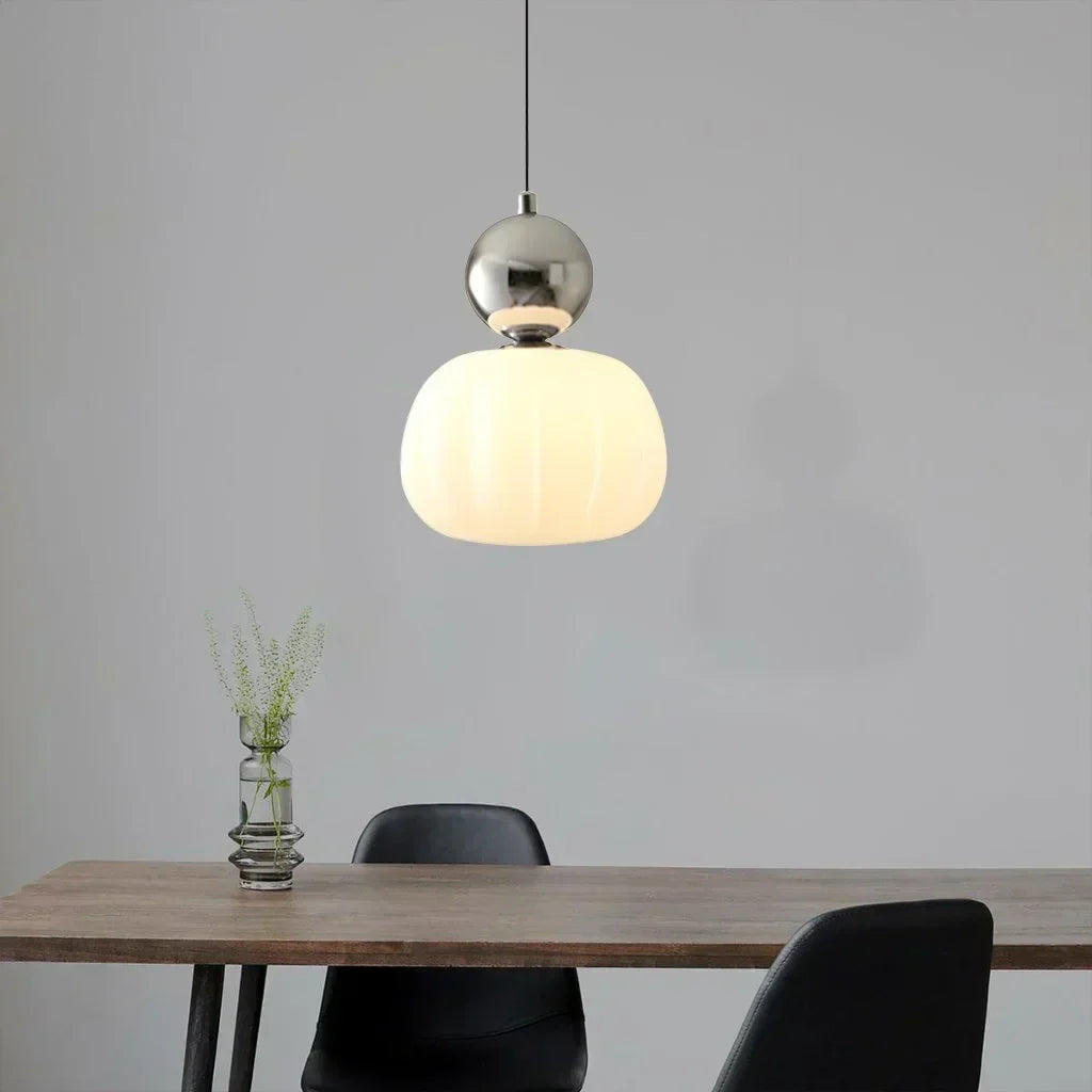 Pendelleuchte mit geripptem Glasschirm – ein- oder dreiflammig – Bild 12