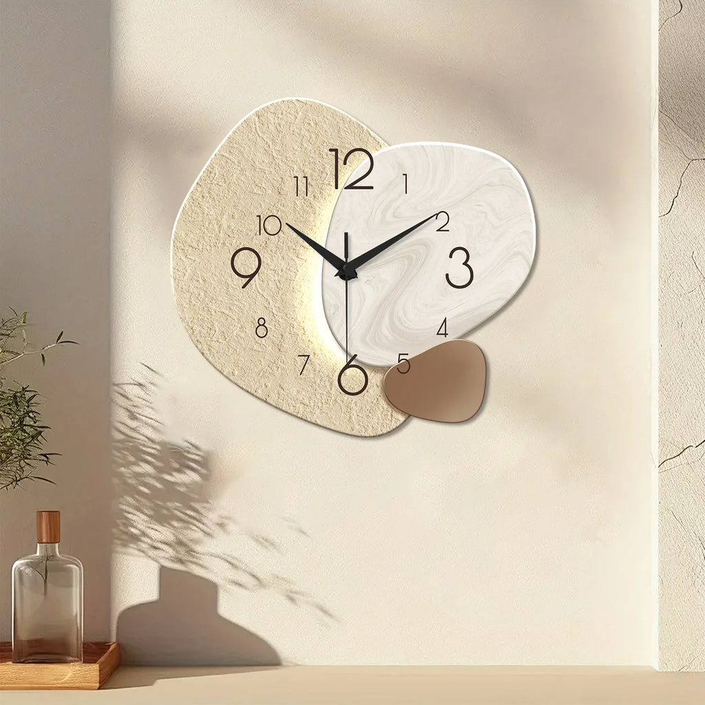 Quadratische Wanduhr mit Steinoptik – lautloses Quarzwerk – Bild 4