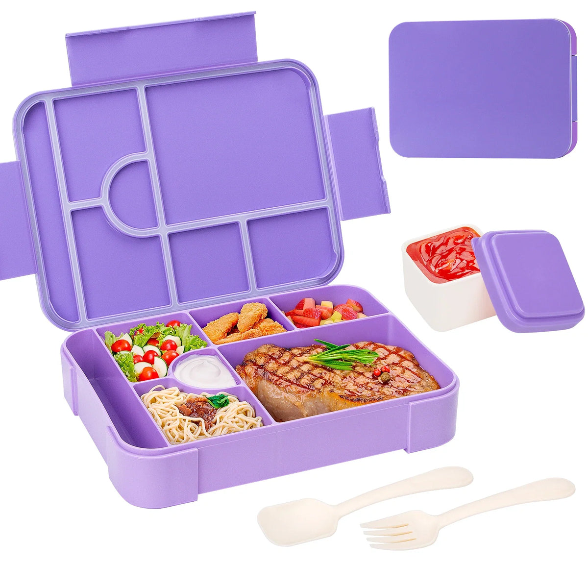 Flache Bento-Box mit sieben Fächern – von fünfzig bis fünfhundert Milliliter – Bild 8