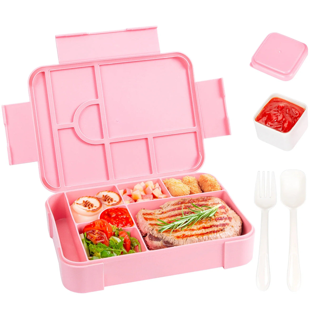 Flache Bento-Box mit sieben Fächern – von fünfzig bis fünfhundert Milliliter – Bild 4
