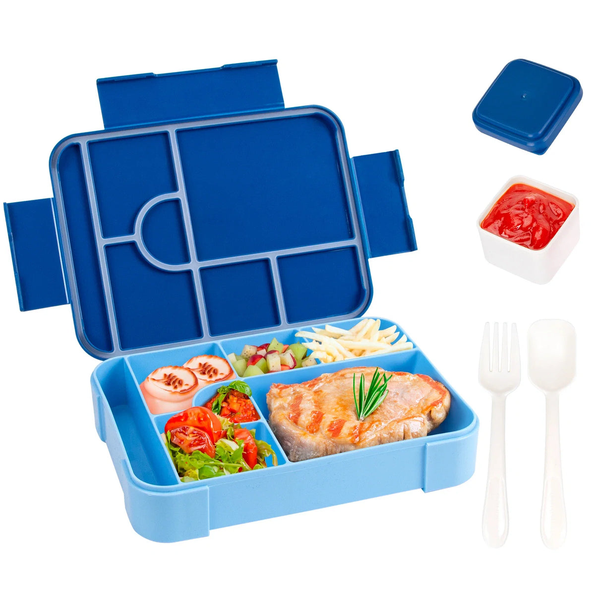 Flache Bento-Box mit sieben Fächern – von fünfzig bis fünfhundert Milliliter – Bild 6