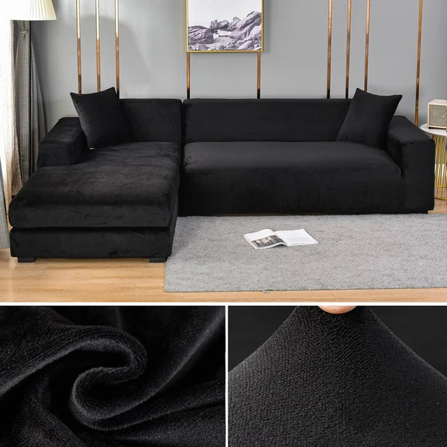 Elastischer Sofabezug aus Samt – spannt sich über Sitz und Rahmen – Bild 7