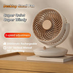 Oscillating Desk Fan with Rechargeable Battery – Three Speeds, Cordless – Image 2