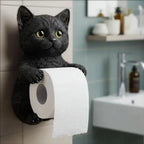 Cat-Shaped Toilet Paper Holder in Resin – Wall-Mounted with Screws – Image 9