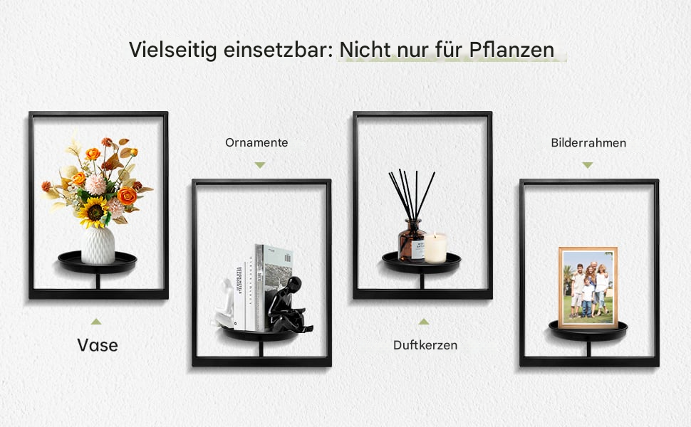 Wandhalter für Pflanzen aus Metall – schwarz, für den Innenbereich – Bild 9