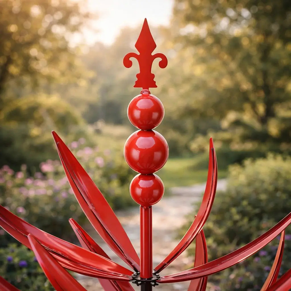 Windspiel aus Metall in Lotusform – dreht sich schon bei leichtem Wind – Bild 5
