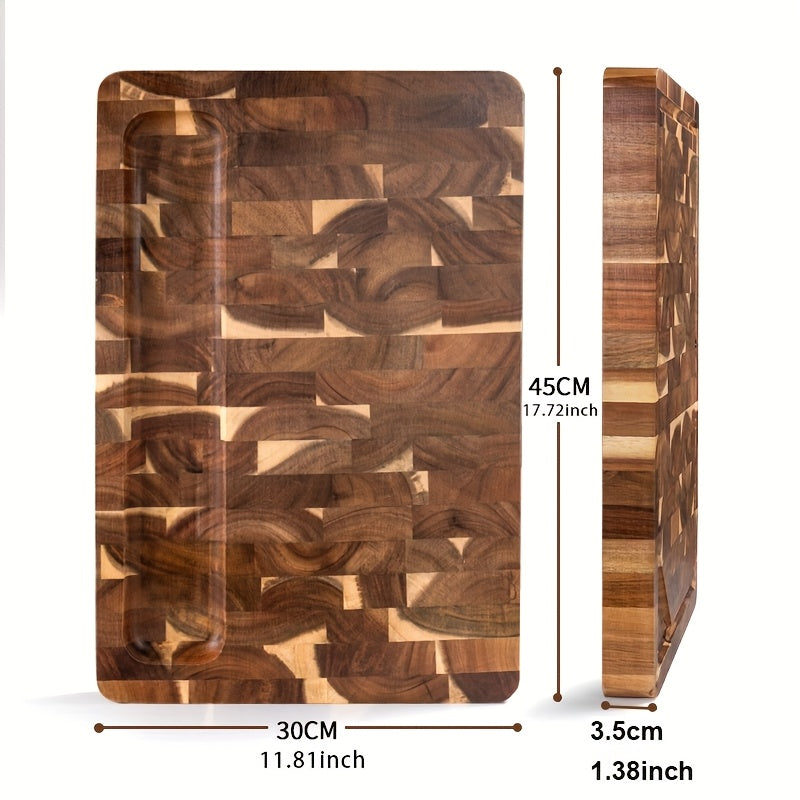 Acacia End-Grain Cutting Board – The Blade Slips Between the Fibers – Image 8