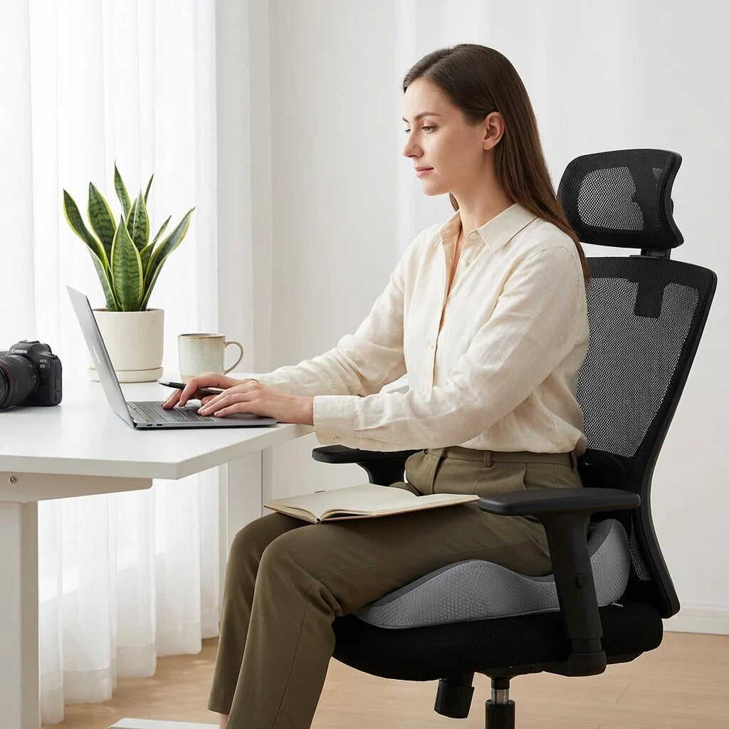 Adjustable Memory Foam Seat Cushion – Contoured Pressure Relief