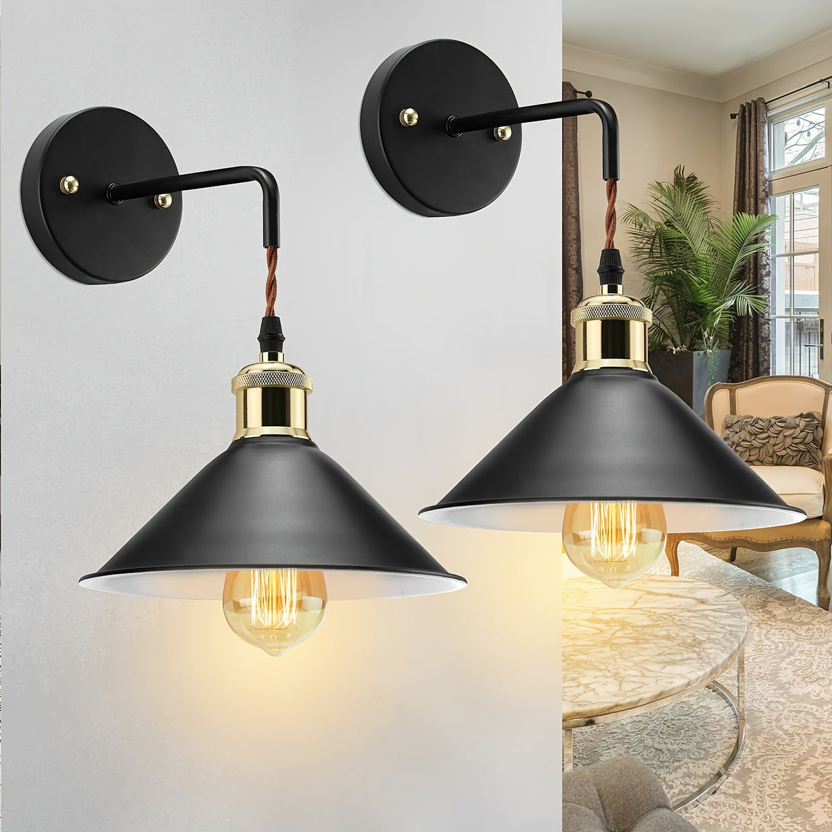Wandleuchten im Doppelpack – Metall im Industriestil – Bild 3