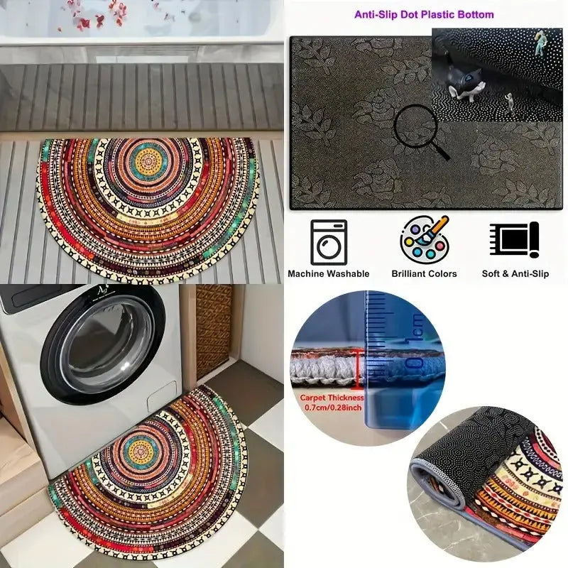 Halbmond-Fußmatte im Boho-Muster – einen Zentimeter flach – Bild 5