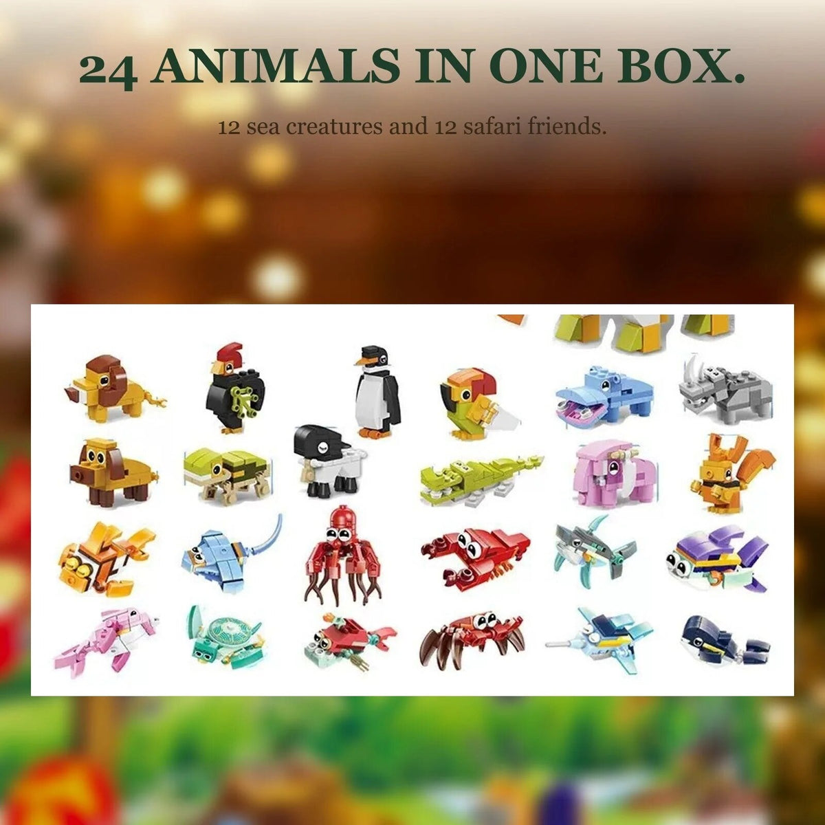 Brick Advent Calendar with Animals – 24 Builds to Mix and Combine