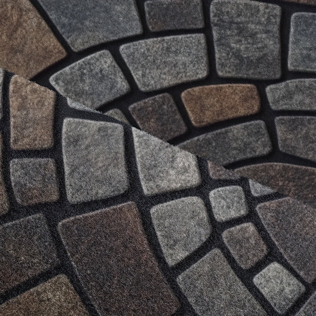 Half-Round Mosaic Door Mat in Woven Polyester – Stone Look That Won't Wear Off – Image 8