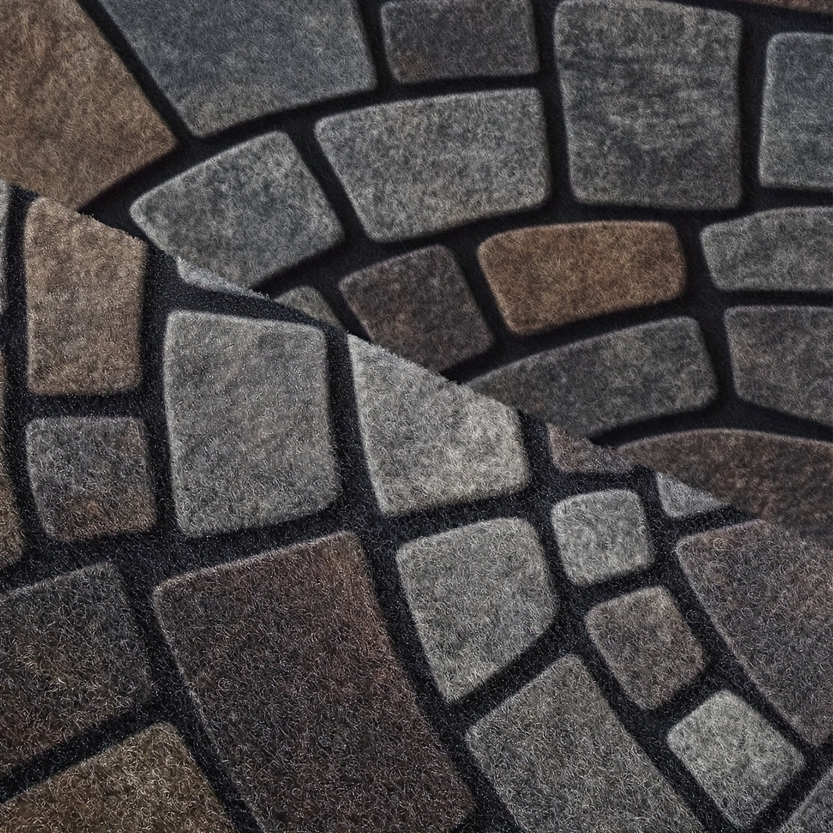 Half-Round Mosaic Door Mat in Woven Polyester – Stone Look That Won't Wear Off – Image 8