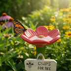 Bee and Butterfly Waterer Made of Weatherproof Resin – Shallow Dish Insects Can Stand In – Image 4