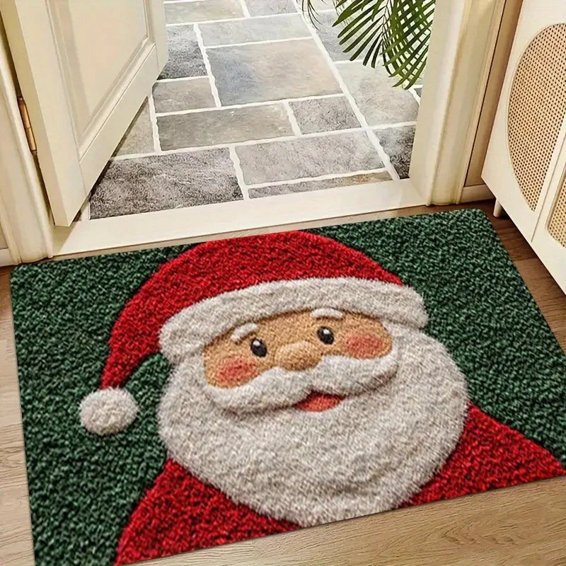 Christmas Door Mat with Santa Face