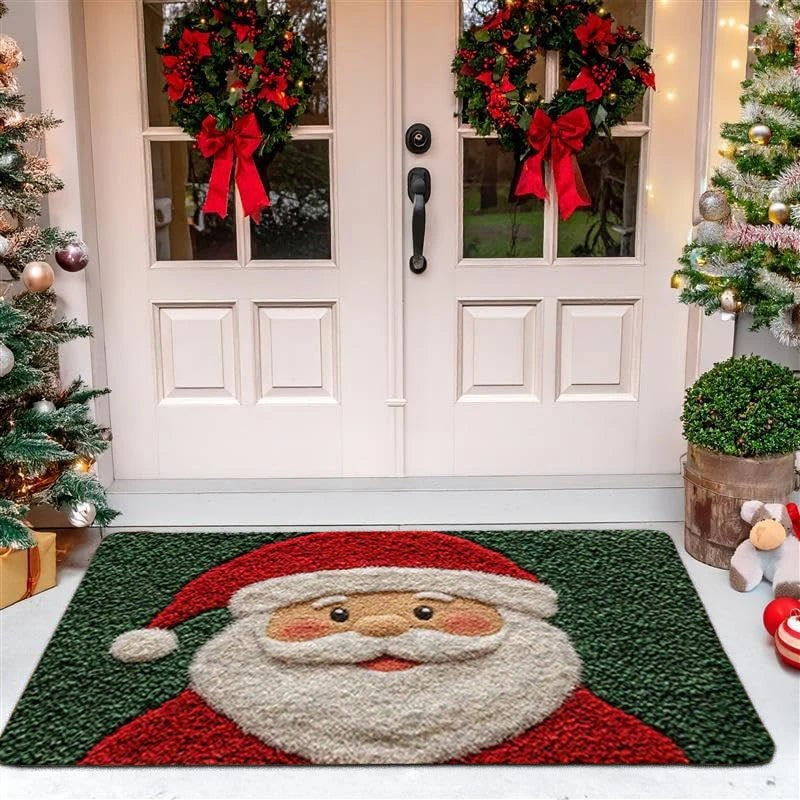 Christmas Door Mat with Santa Face