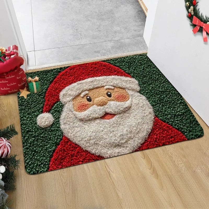 Christmas Door Mat with Santa Face