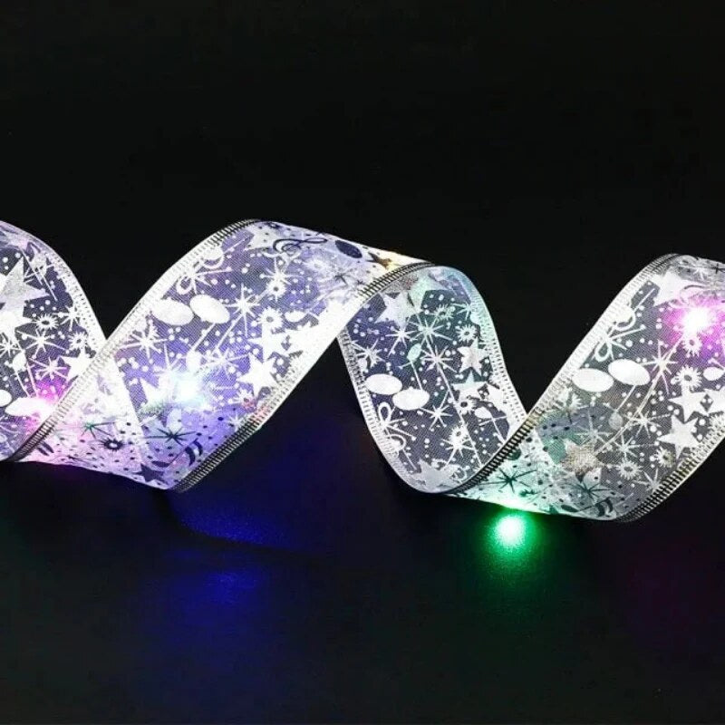 Christmas LED Ribbon Lights – Stars in Gold and Silver