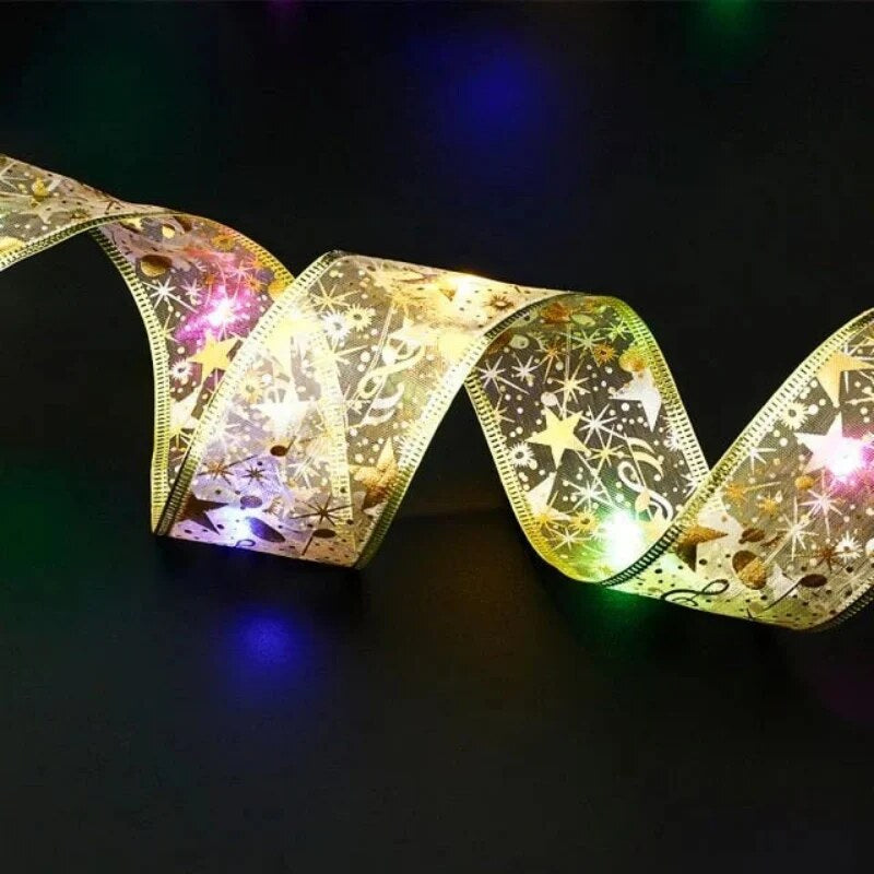 Christmas LED Ribbon Lights – Stars in Gold and Silver